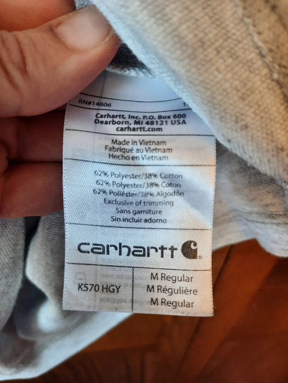 Carhartt Original Fit Heather Gray Short Sleeve Polo Shirt K570 HGY Size Medium - Picture 9 of 11
